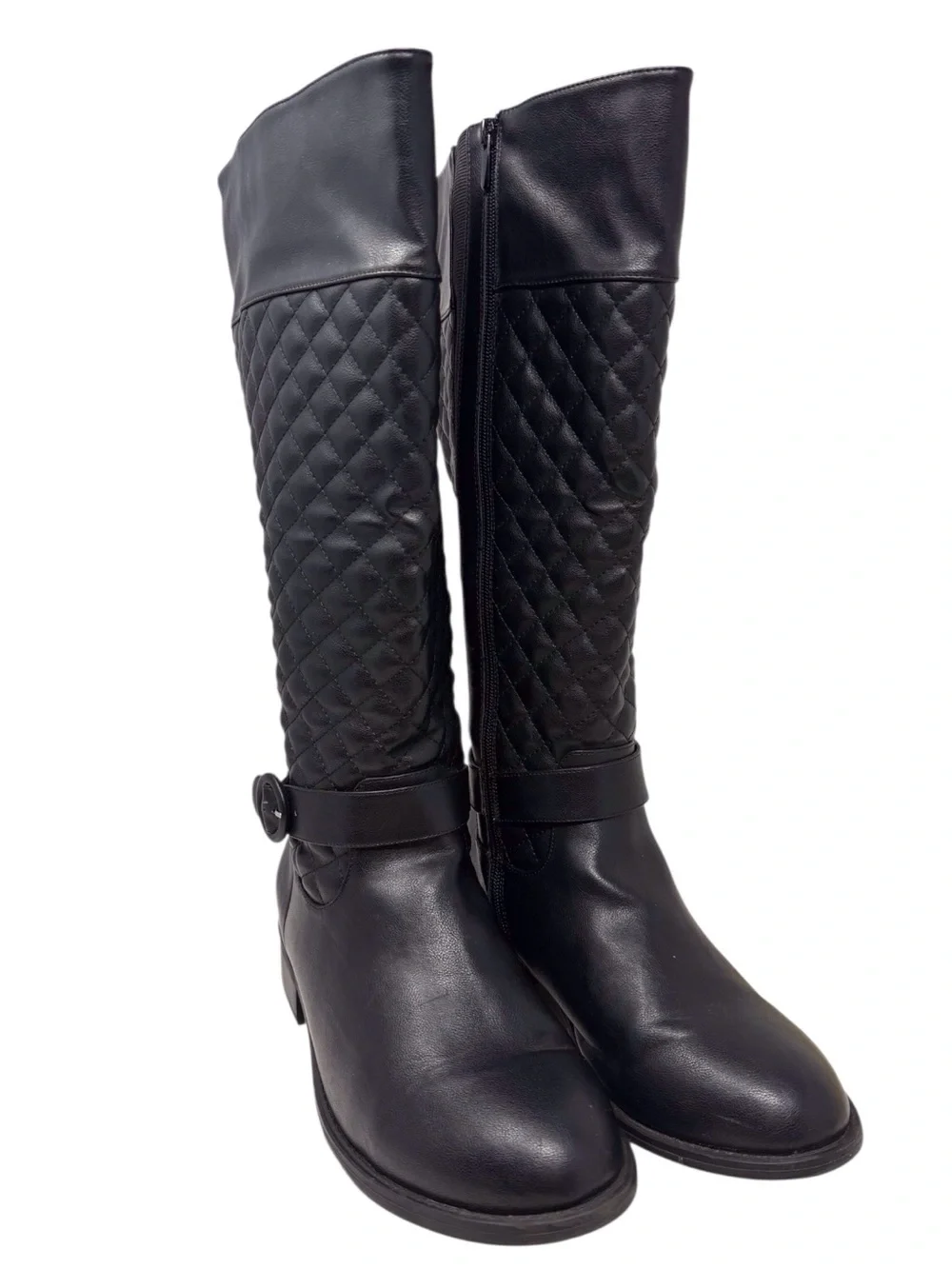 Torrid Black Quilted Tall Riding Boots - Classic Women's Knee-High Boot size 11W